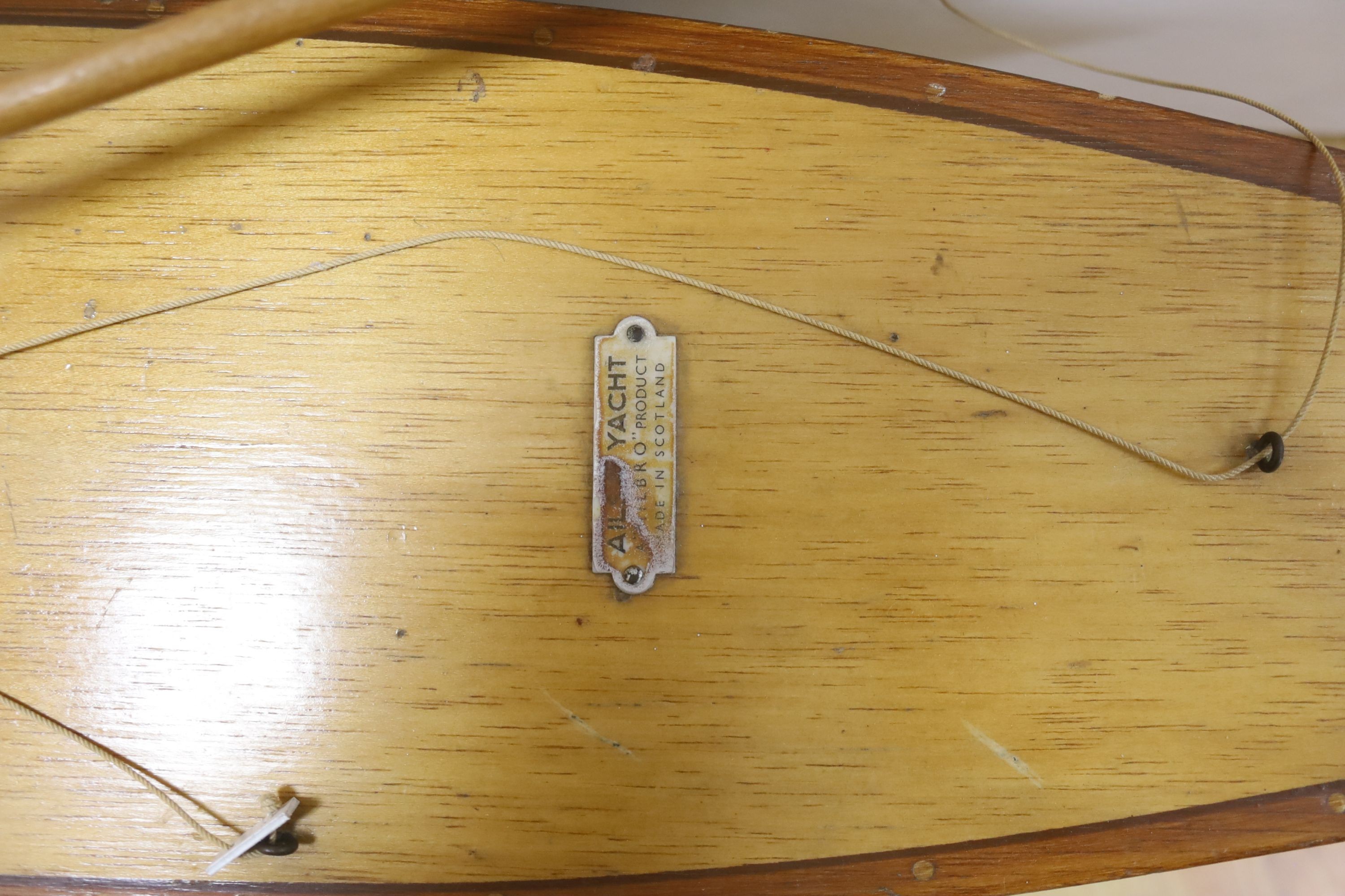 A pond yacht, 71 cms wide x 100 cms high.